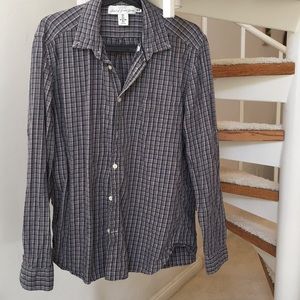 Grey checkered button down shirt